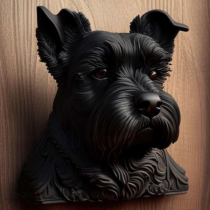 3D модель Чорний терєр собака (STL)